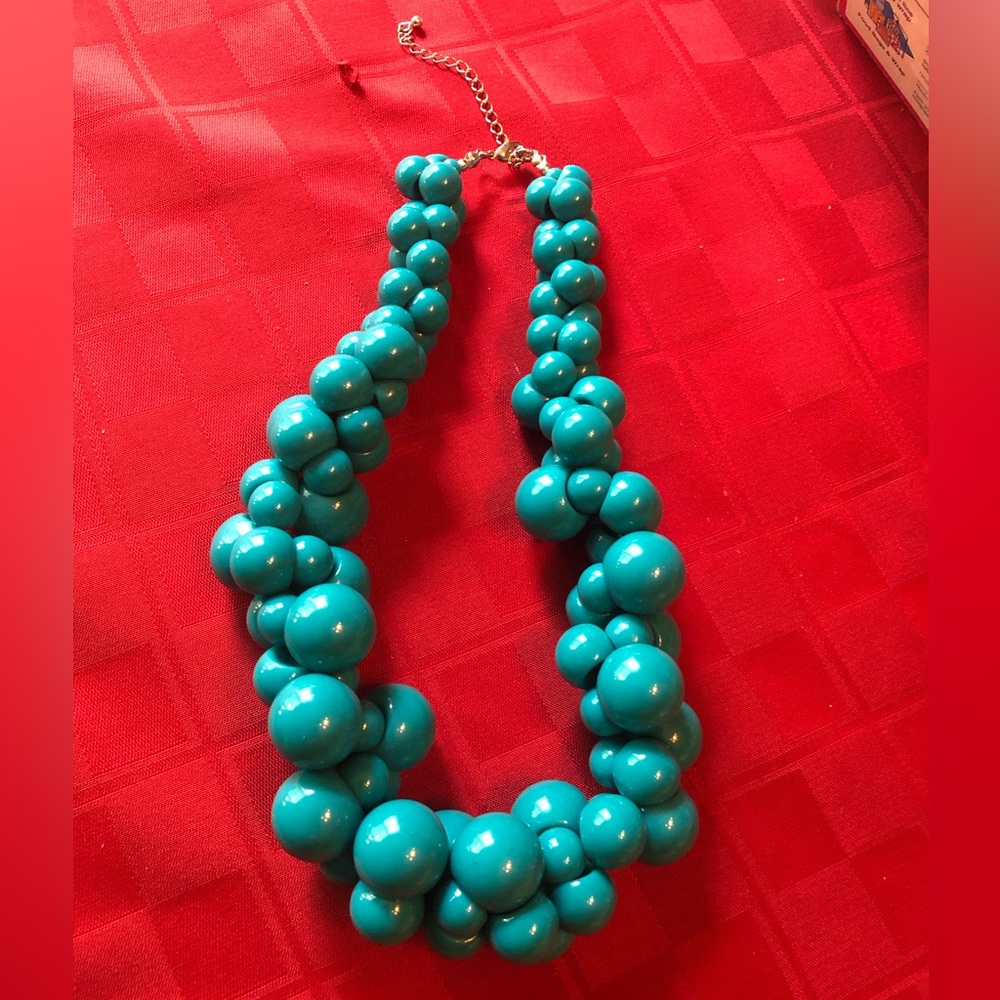 Aqua choker statement  necklace EUC